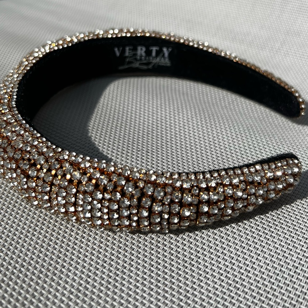 Verty Crystal-Embellished Gold Rhinestone Headband - Picture 6 of 6